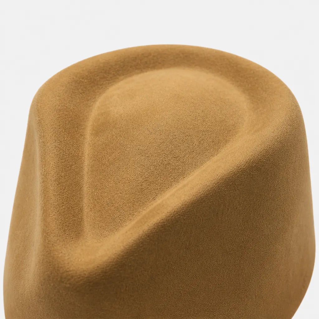 Chapeau Western - Large Bord Releve et Ceinture en Cuir Ethnique