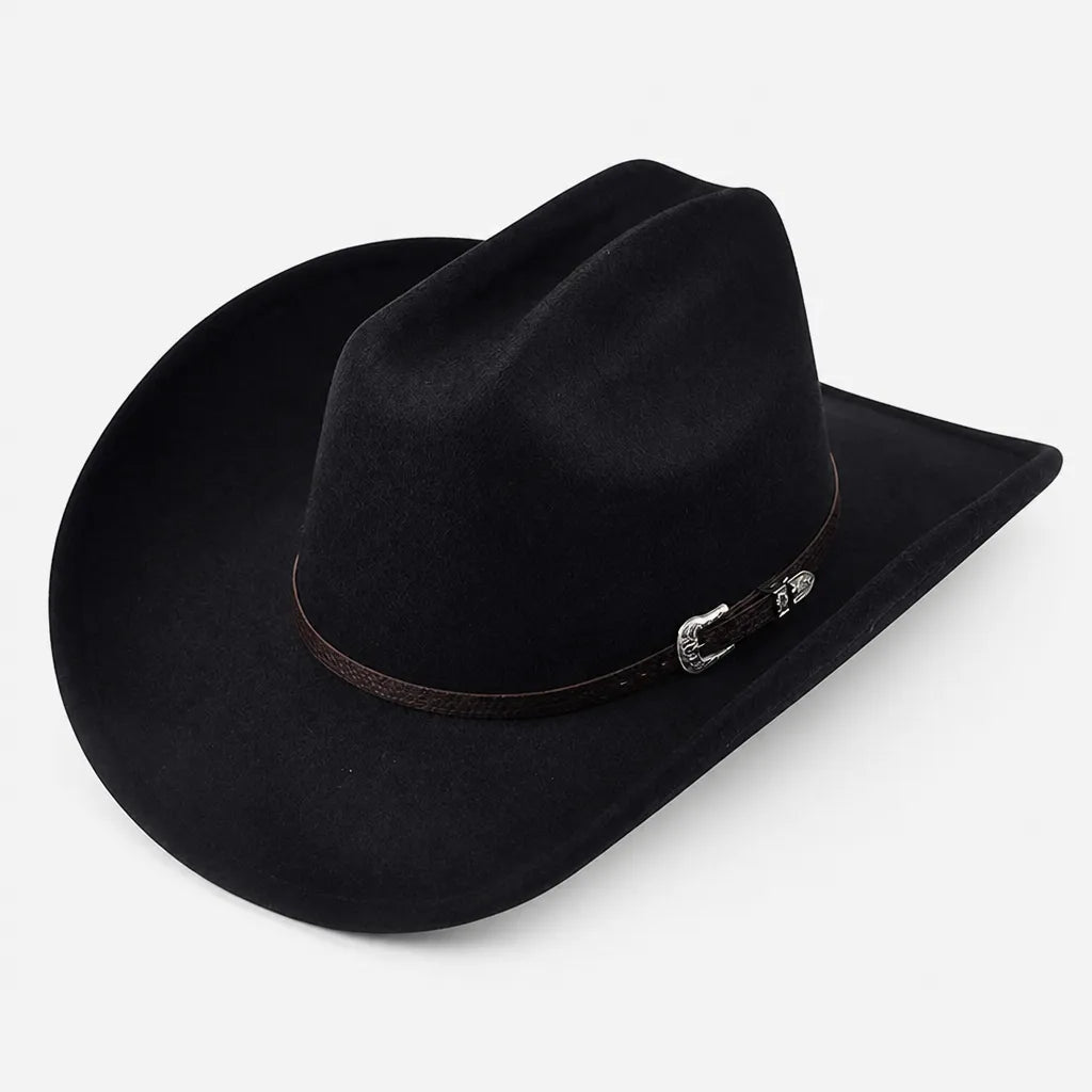 Chapeau Cowboy Western - Feutre a Large Bord Style Gentleman
