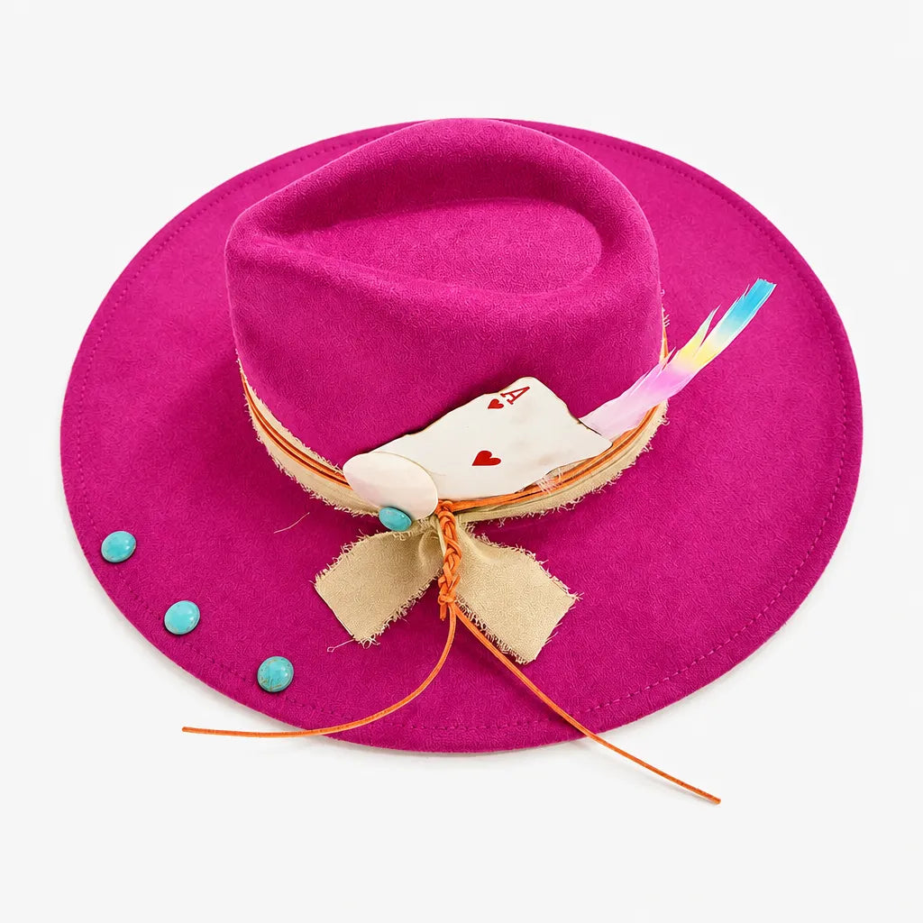 Chapeau Plume - Fedora Large Bord Retro Style Jazz et Western