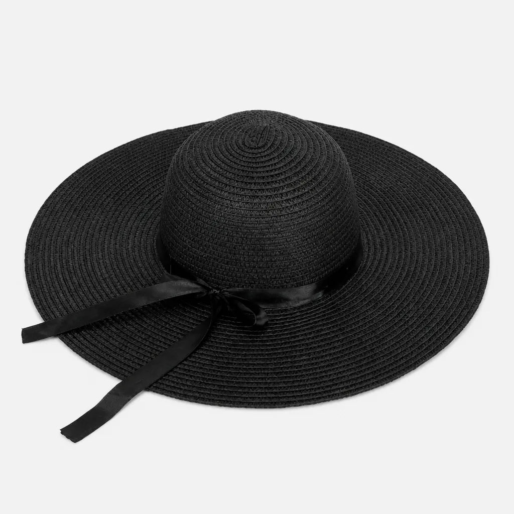 Chapeau Soleil Femme - Paille Pliable avec Noeud Ete