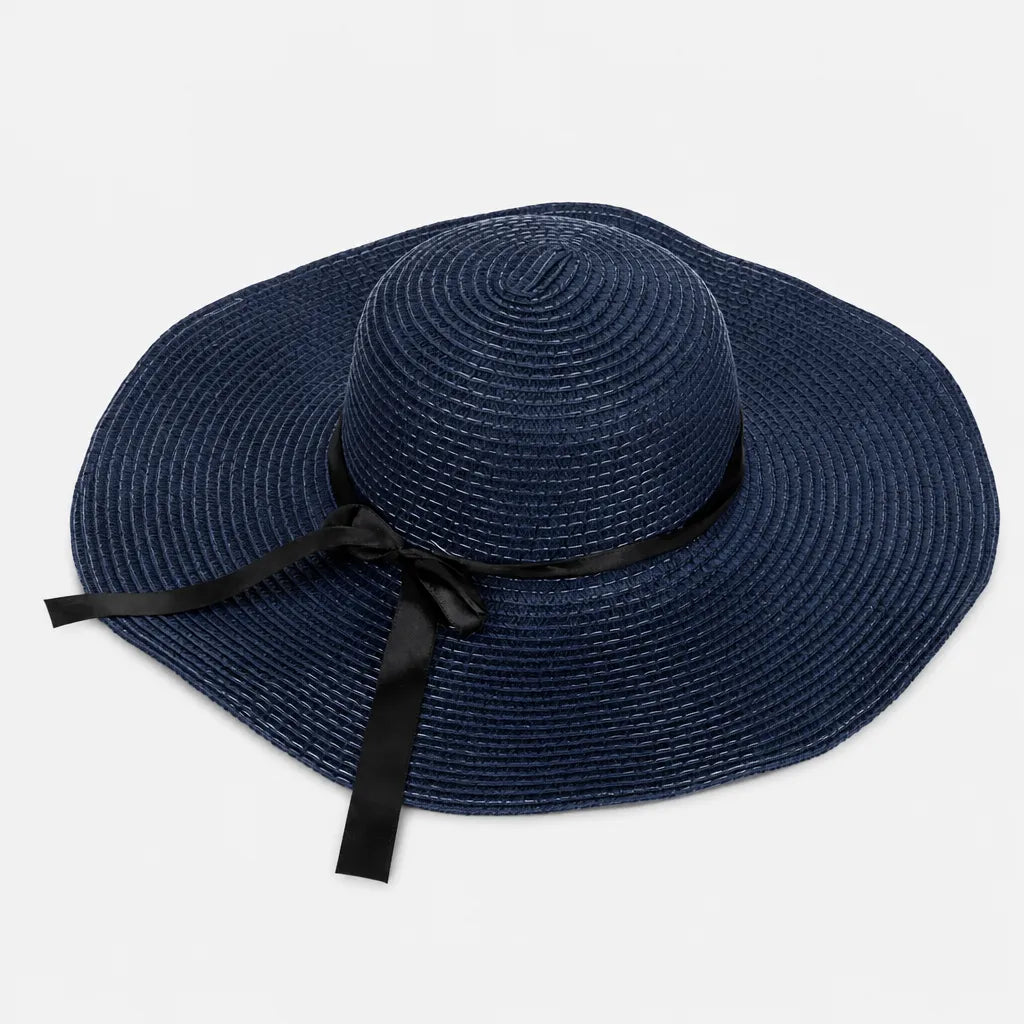Chapeau Soleil Femme - Paille Pliable avec Noeud Ete