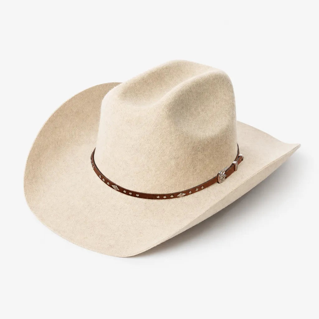 Chapeau en Laine Femme - Western Feutre a Ceinture Cloutee