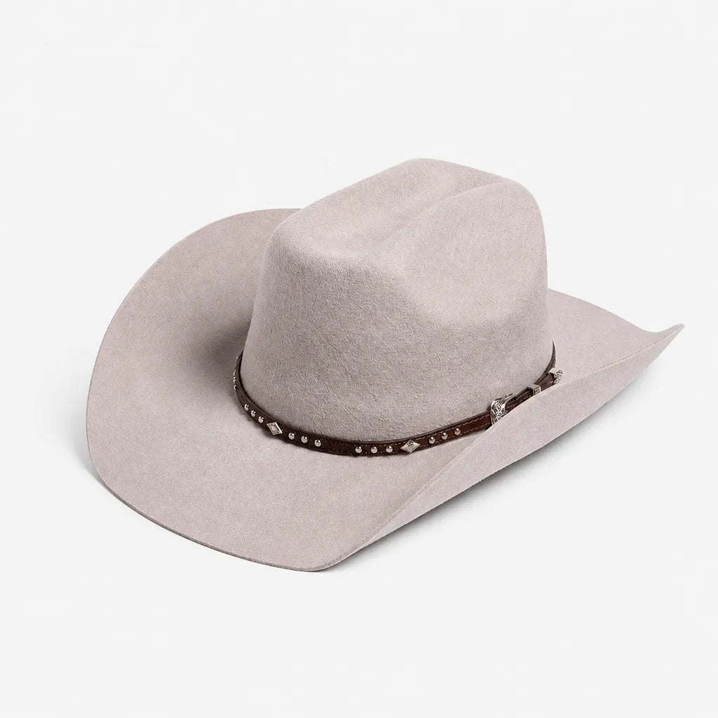 Chapeau en Laine Femme - Western Feutre a Ceinture Cloutee
