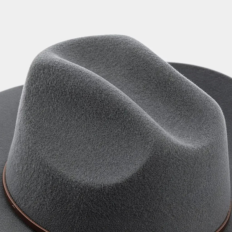 Chapeau en Laine Femme - Western Feutre a Ceinture Cloutee