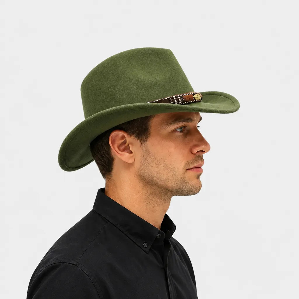 Chapeau Fedora Feutre Homme - Trilby Jazz avec Ceinture