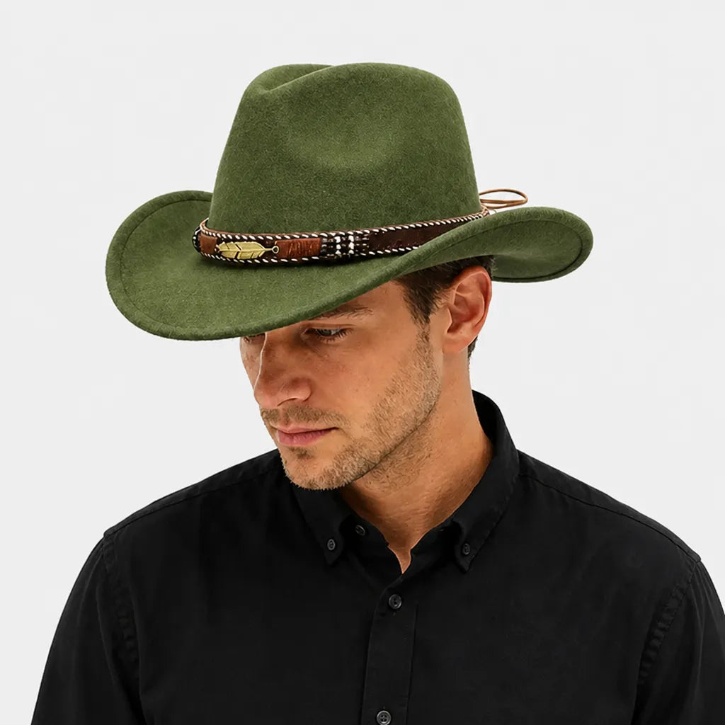 Chapeau Fedora Feutre Homme - Trilby Jazz avec Ceinture