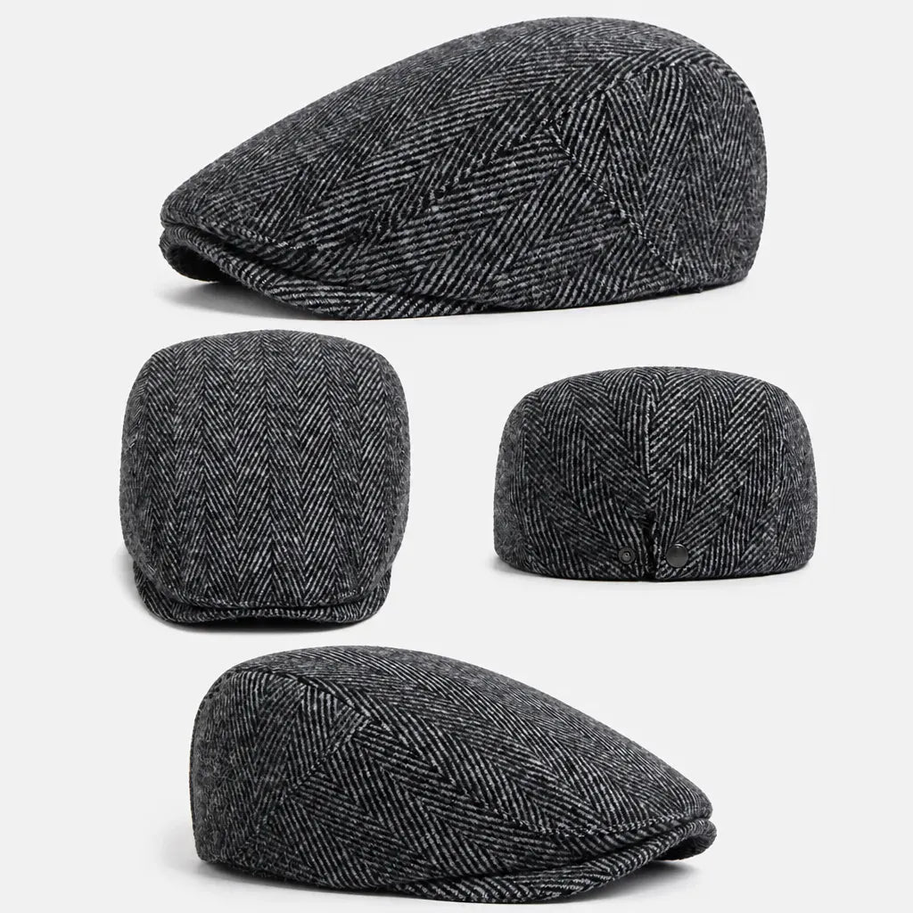 La boîte à chapeaux Beret Chevron - Grand Format Chaud pour Homme et Femme