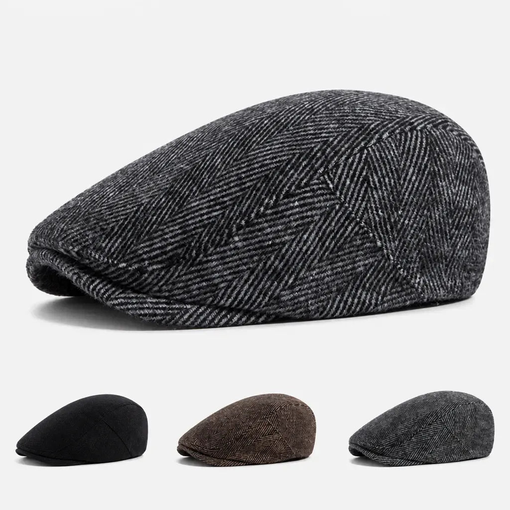 La boîte à chapeaux Beret Chevron - Grand Format Chaud pour Homme et Femme