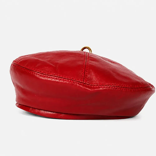 La boîte à chapeaux Beret d Hiver Femme - en Cuir, Motif Citrouille
