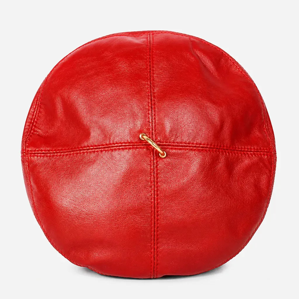 La boîte à chapeaux Beret d Hiver Femme - en Cuir, Motif Citrouille