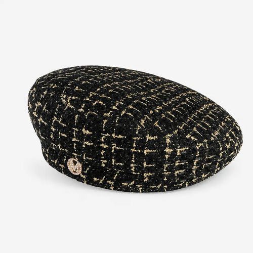 La boîte à chapeaux Beret de Peintre - Octogonal a Damier Geometrique et Fils Dores