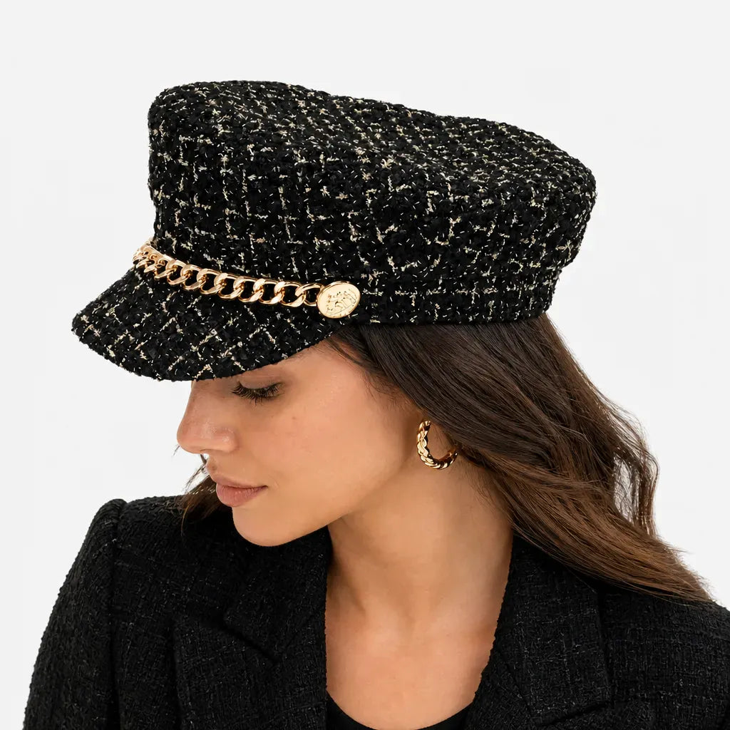 La boîte à chapeaux Beret Femme avec Perle - Chaine Automne-Hiver