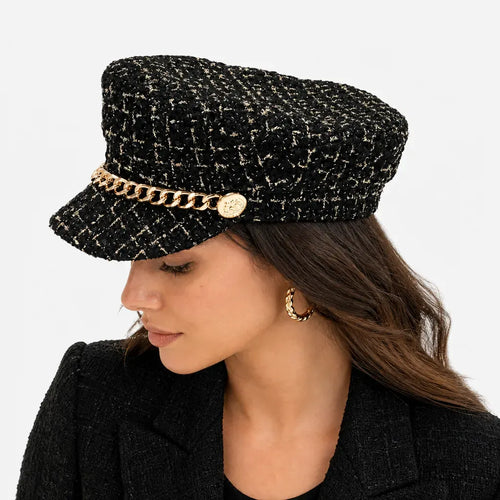 La boîte à chapeaux Beret Femme avec Perle - Chaine Automne-Hiver