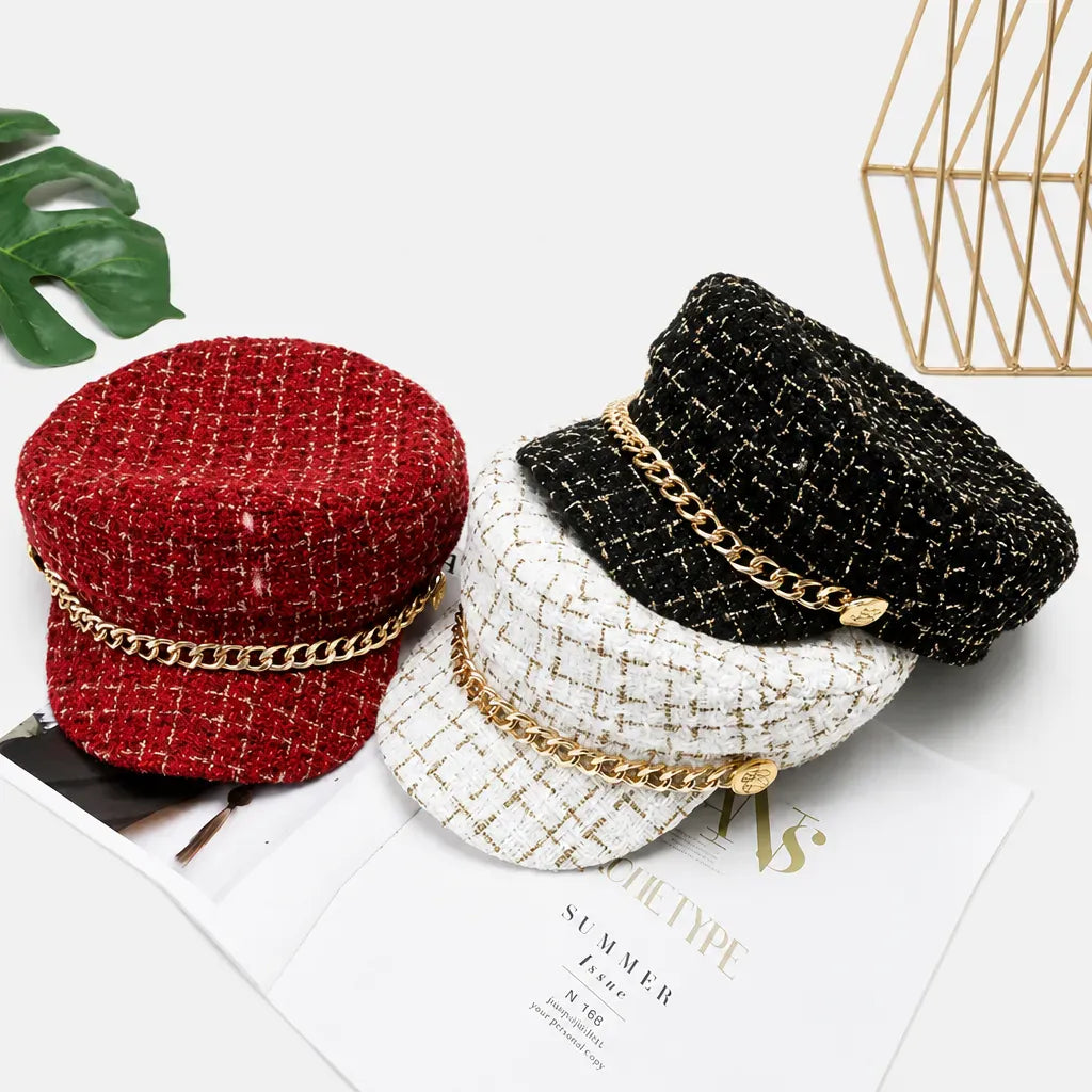 La boîte à chapeaux Beret Femme avec Perle - Chaine Automne-Hiver