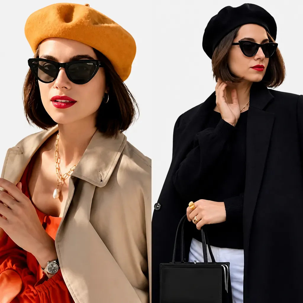 La boîte à chapeaux Beret Hiver Femme - Multicolore en Laine, Style Classique