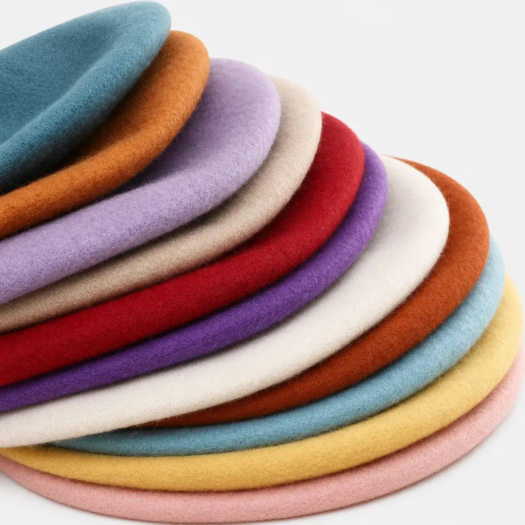 La boîte à chapeaux Beret Hiver Femme - Multicolore en Laine, Style Classique
