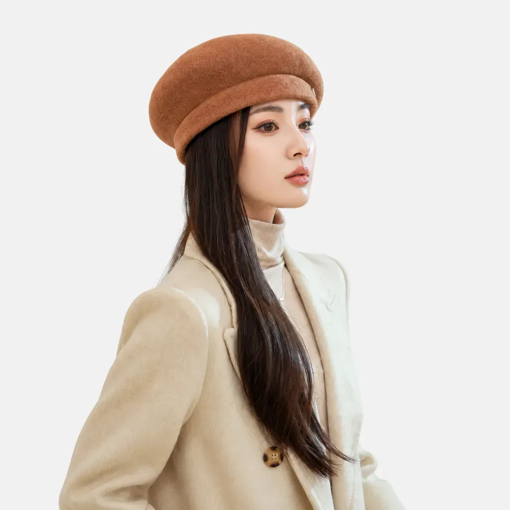 La boîte à chapeaux Beret Rouge Femme - en Laine, Reglable Automne-Hiver