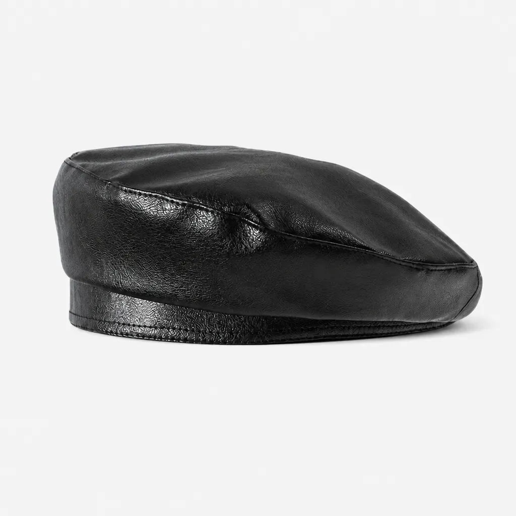 La boîte à chapeaux Beret Simili Cuir Femme - Uni et Elegant Style Artiste Francais