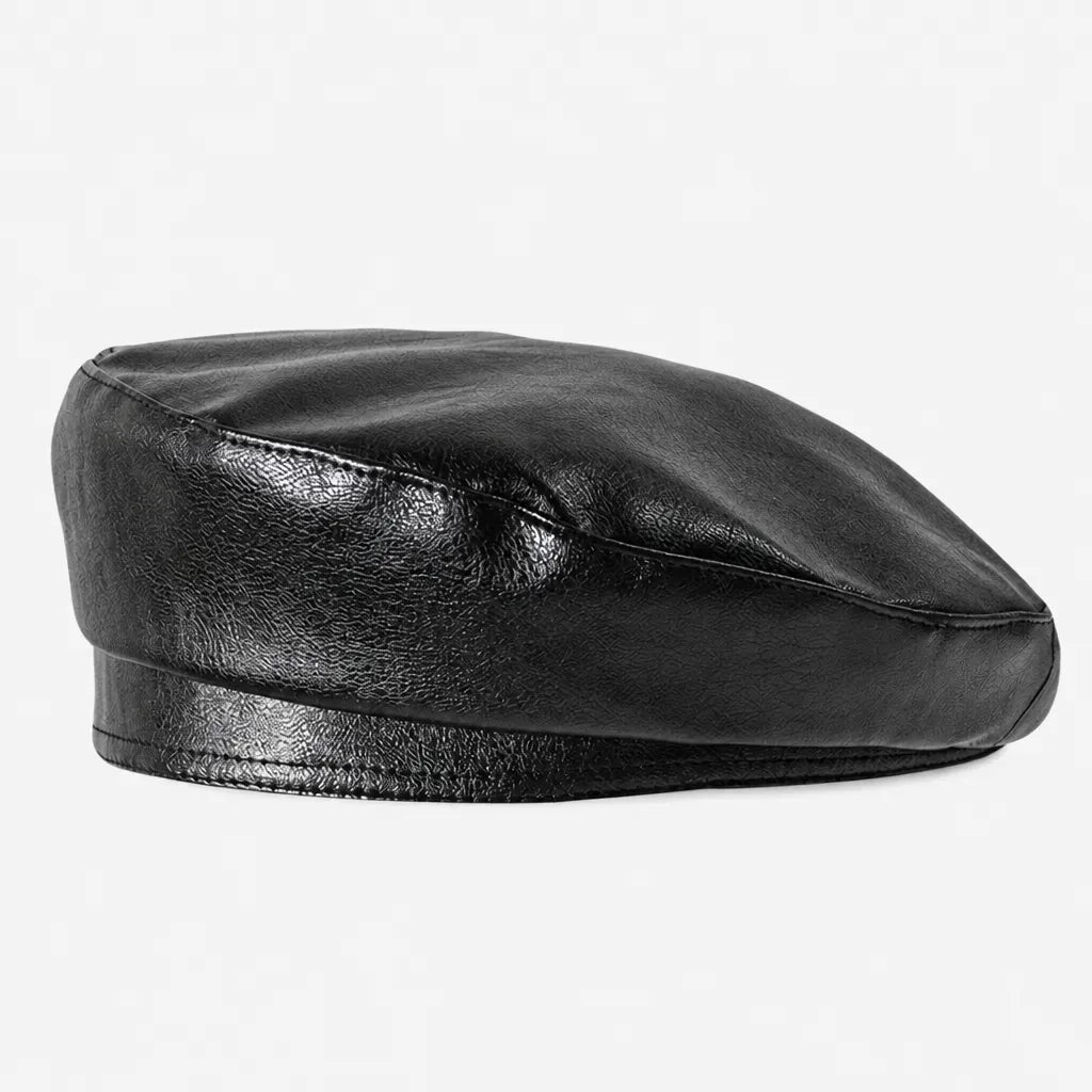 La boîte à chapeaux Beret Simili Cuir Femme - Uni et Elegant Style Artiste Francais