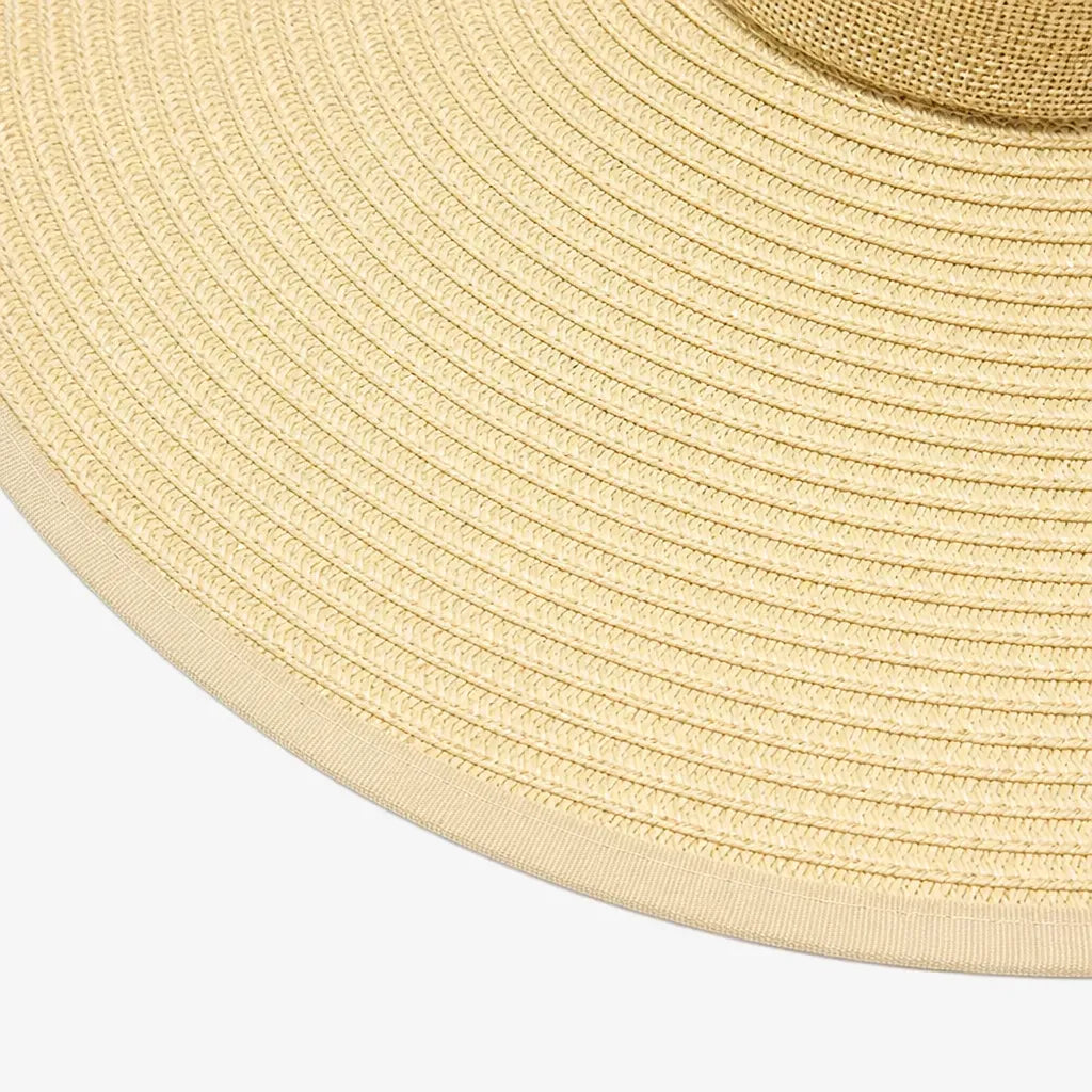 La boîte à chapeaux Capeline en Paille Naturelle pour Femme - Pliable a Noeud