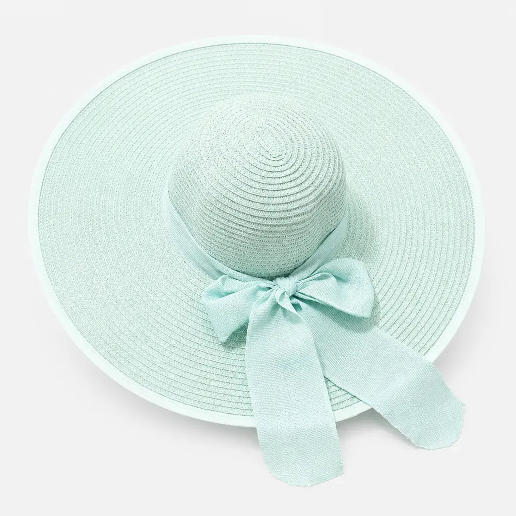 La boîte à chapeaux Capeline en Paille Naturelle pour Femme - Pliable a Noeud