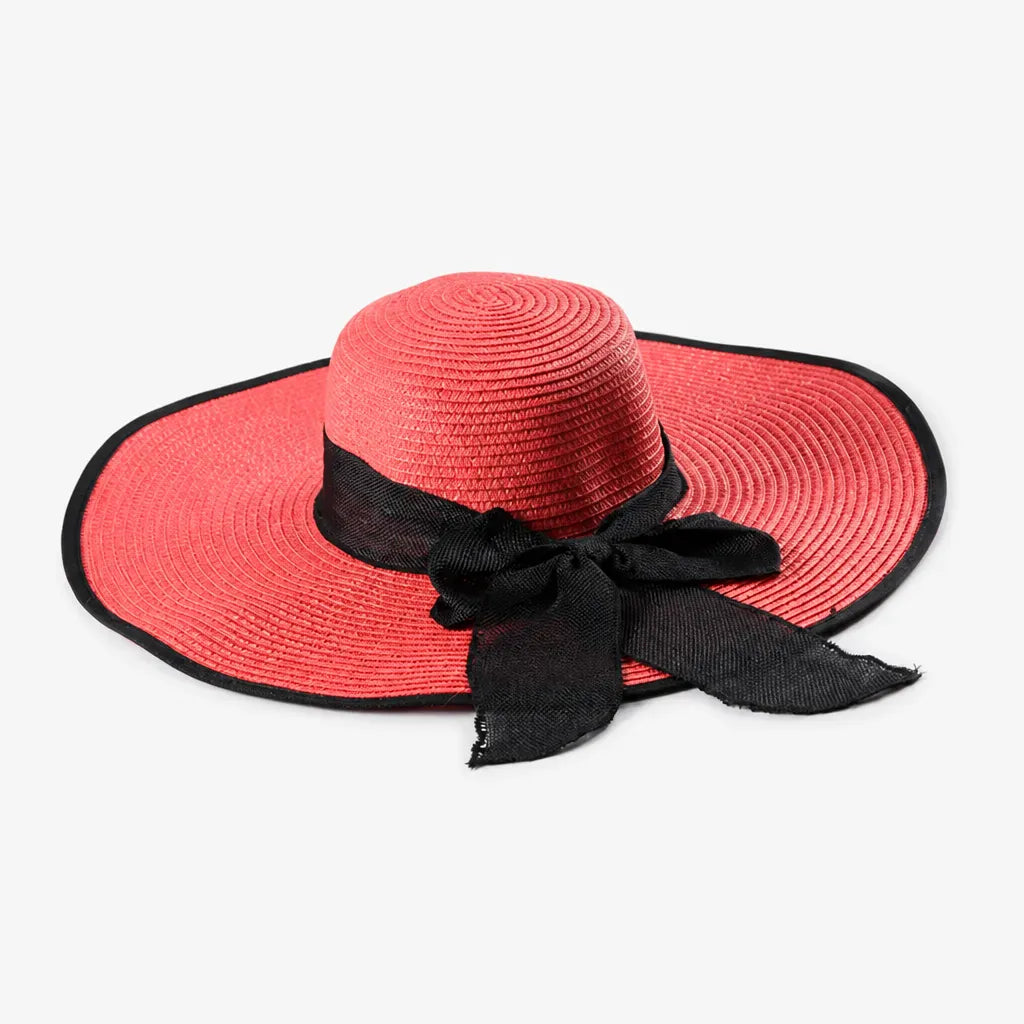 La boîte à chapeaux Capeline en Paille Naturelle pour Femme - Pliable a Noeud