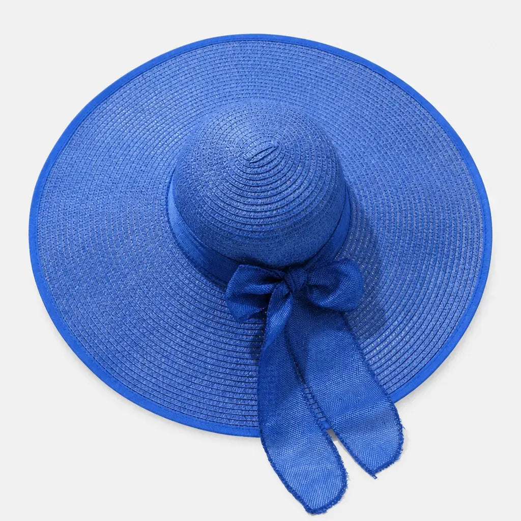La boîte à chapeaux Capeline en Paille Naturelle pour Femme - Pliable a Noeud