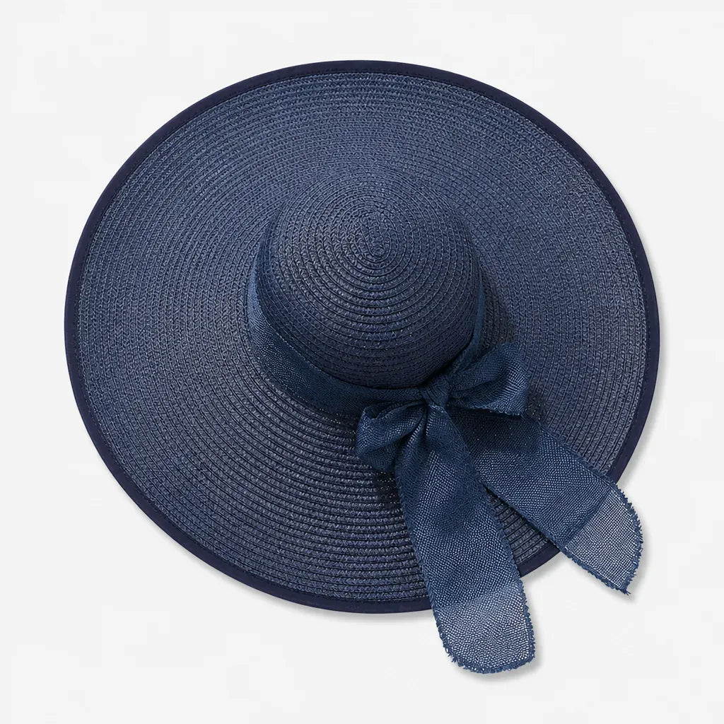 La boîte à chapeaux Capeline en Paille Naturelle pour Femme - Pliable a Noeud