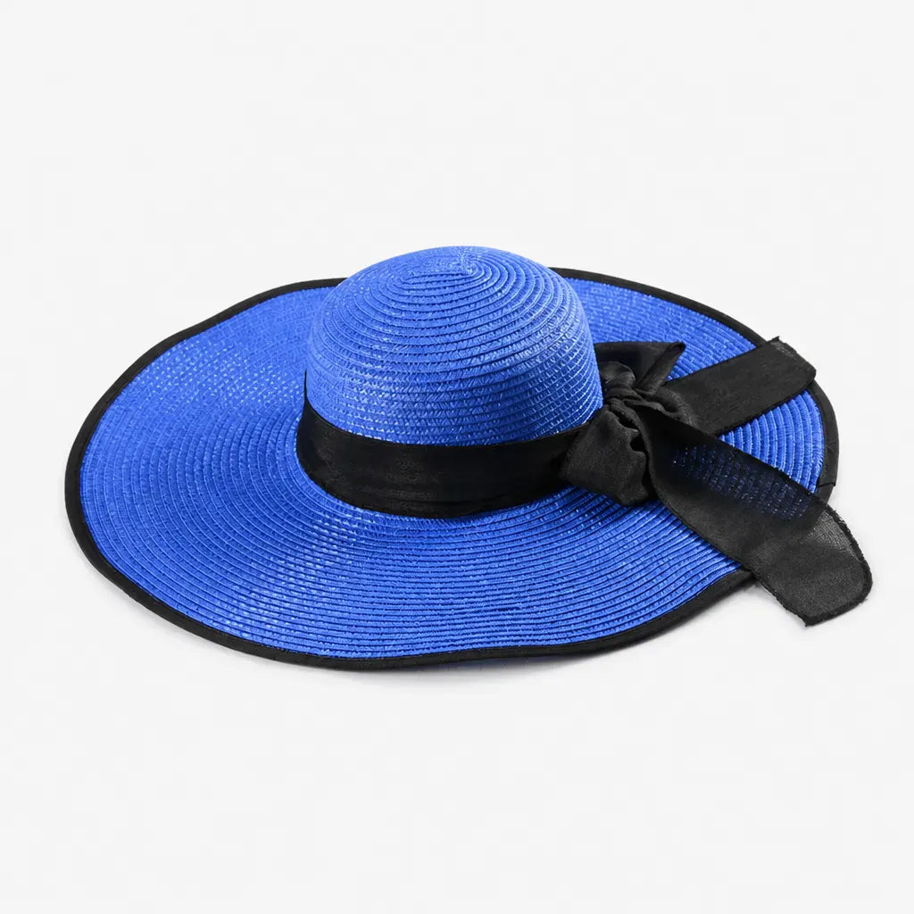La boîte à chapeaux Capeline en Paille Naturelle pour Femme - Pliable a Noeud