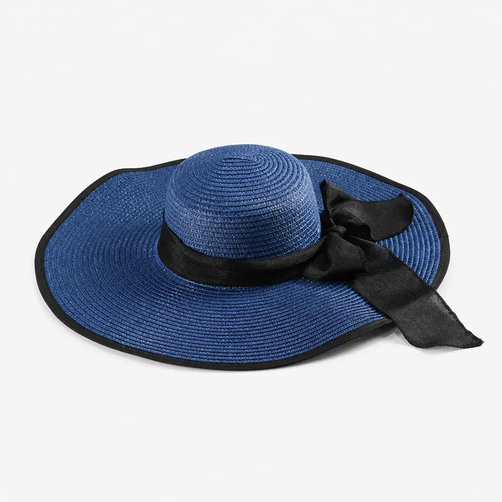La boîte à chapeaux Capeline en Paille Naturelle pour Femme - Pliable a Noeud