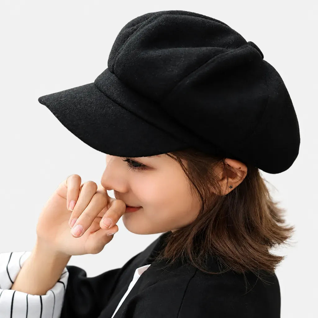La boîte à chapeaux Casquette Gavroche Femme - Octogonale a Visiere Courbee pour l'Hiver