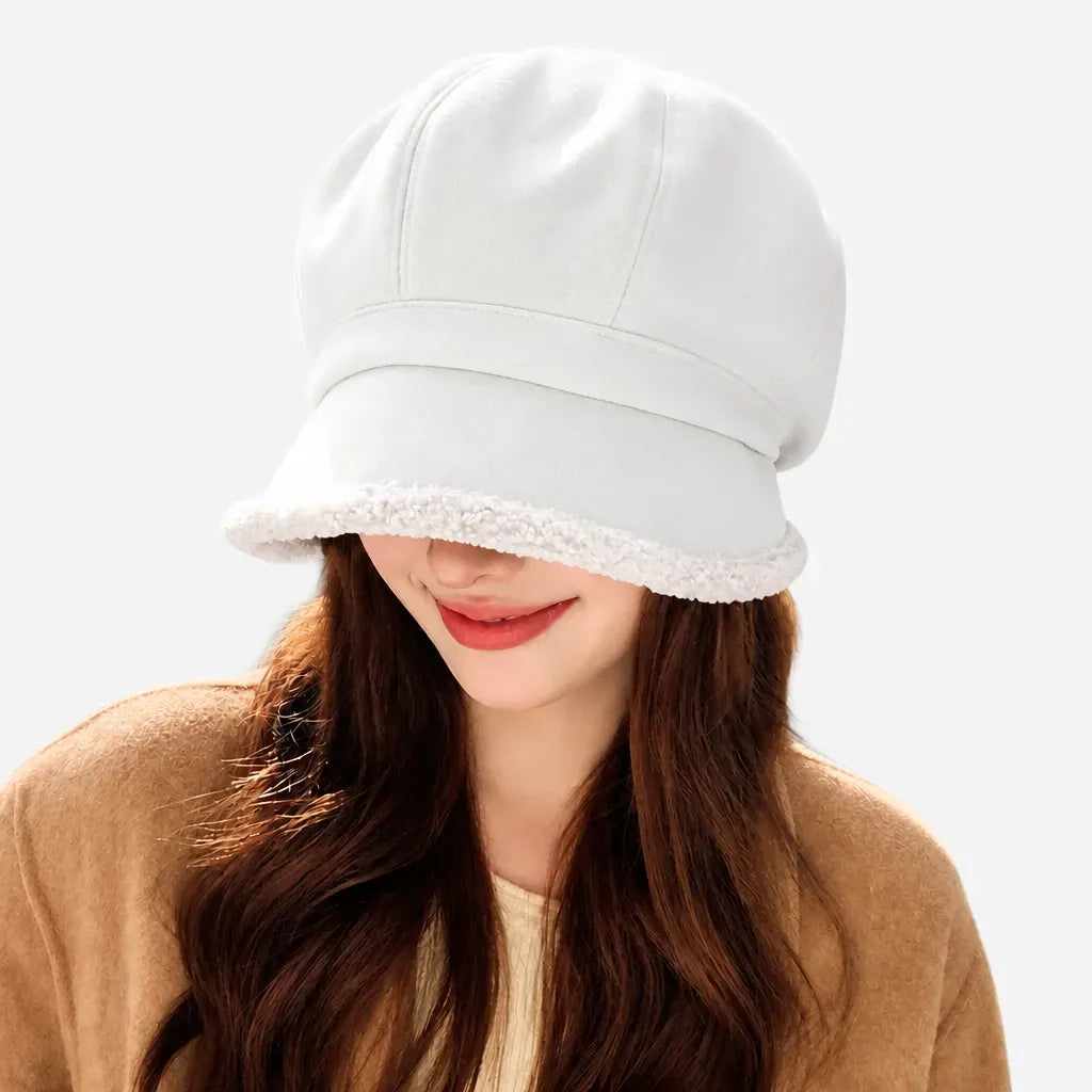 La boîte à chapeaux Casquette Gavroche Femme Velours - Octogonale Retro