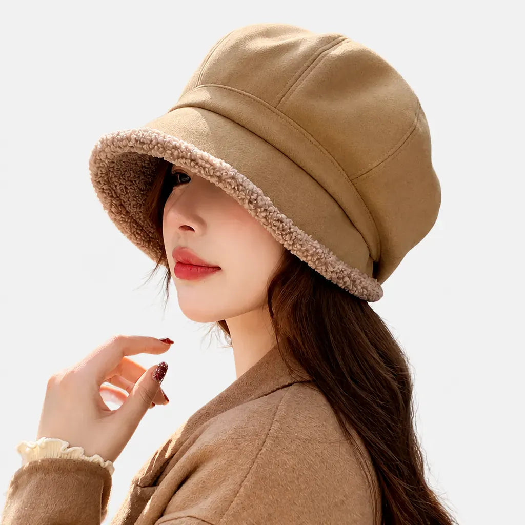 La boîte à chapeaux Casquette Gavroche Femme Velours - Octogonale Retro