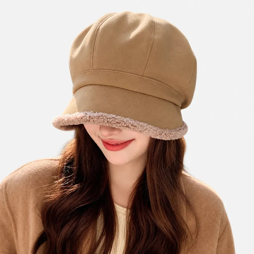 La boîte à chapeaux Casquette Gavroche Femme Velours - Octogonale Retro