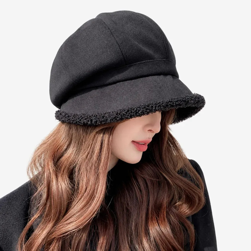 La boîte à chapeaux Casquette Gavroche Femme Velours - Octogonale Retro