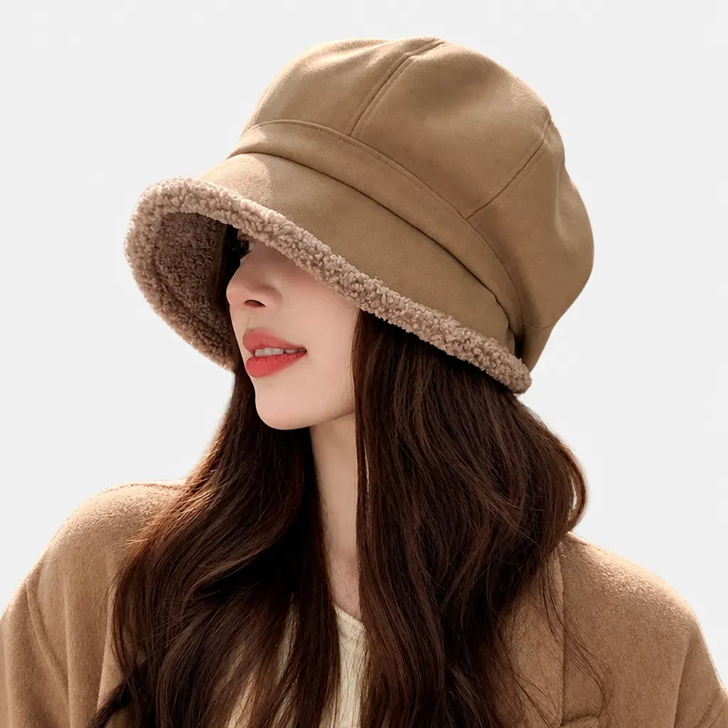 La boîte à chapeaux Casquette Gavroche Femme Velours - Octogonale Retro