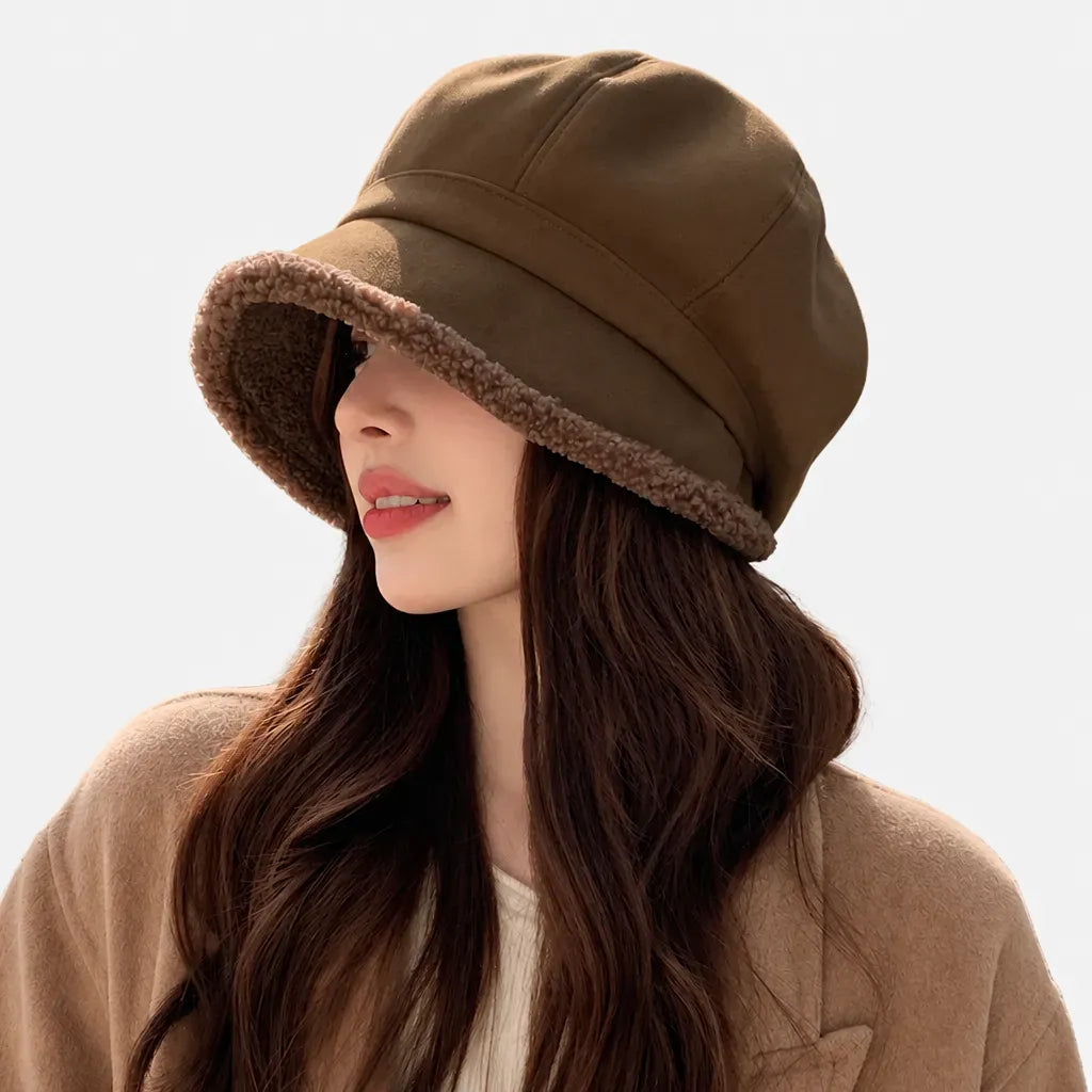 La boîte à chapeaux Casquette Gavroche Femme Velours - Octogonale Retro