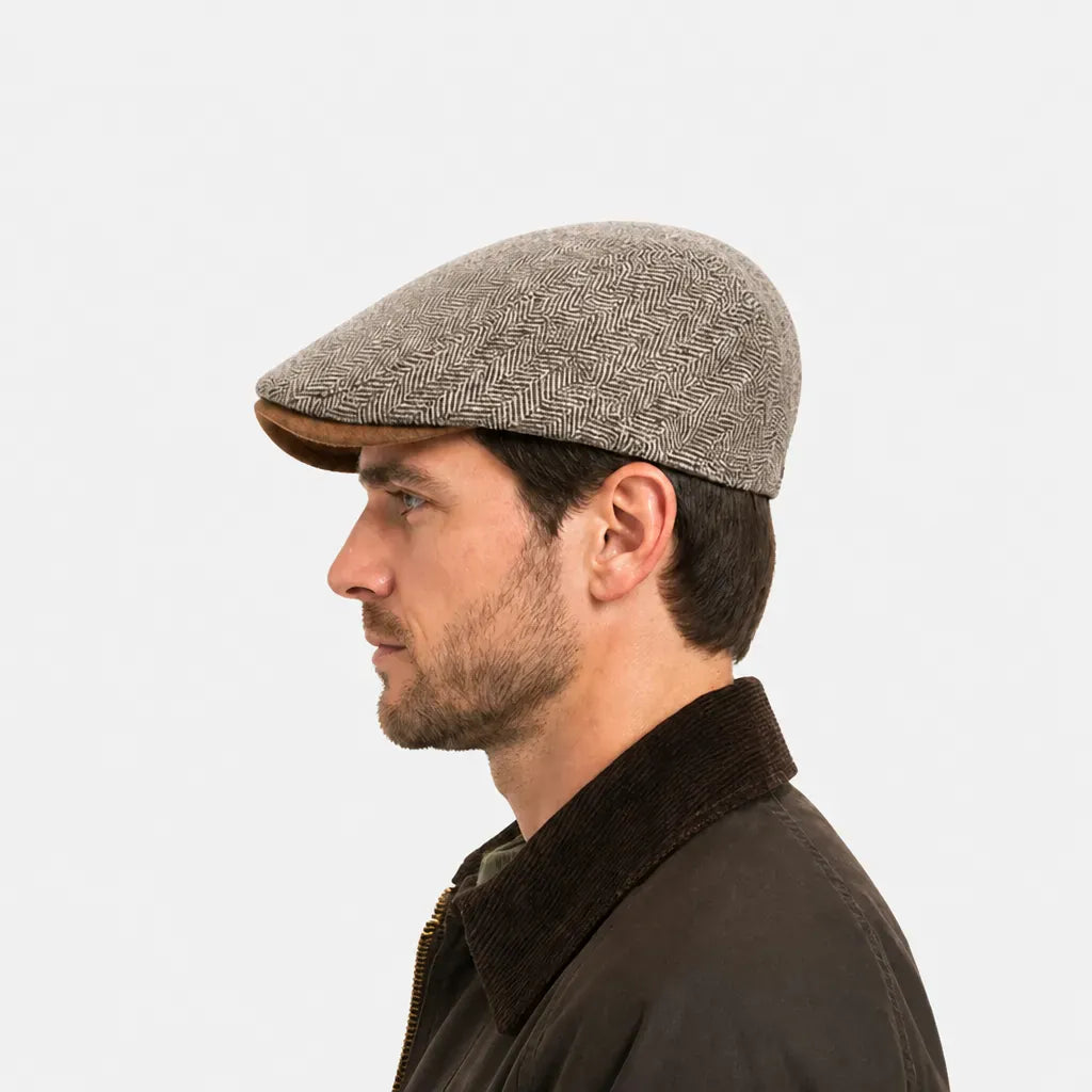 La boîte à chapeaux Casquette Gavroche Homme - Chevrons Vintage et Rayures Ajustable