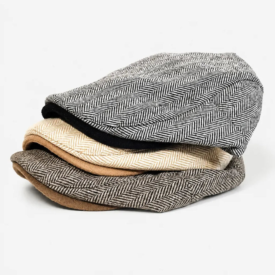 La boîte à chapeaux Casquette Gavroche Homme - Chevrons Vintage et Rayures Ajustable