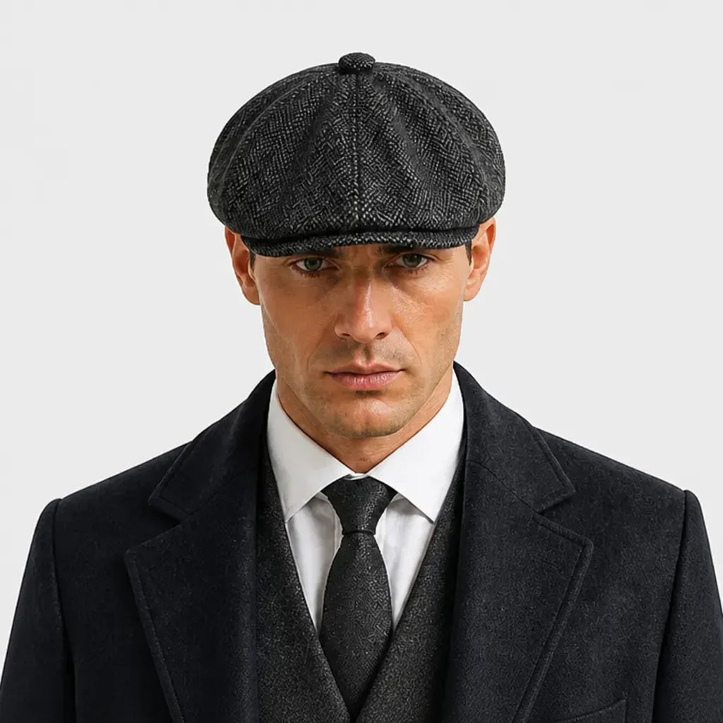 La boîte à chapeaux Casquette Gavroche Peaky Blinders - Motif Chevrons pour l'Hiver
