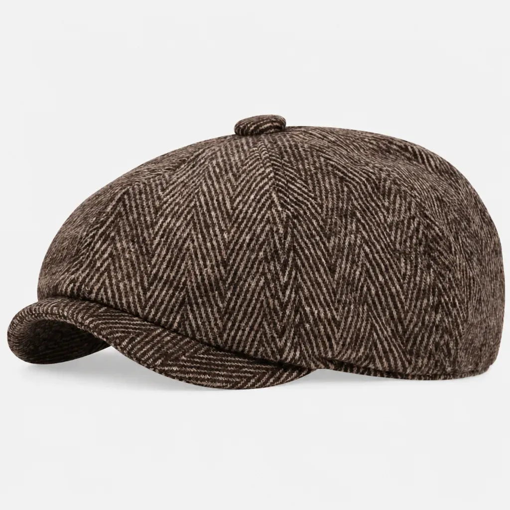 La boîte à chapeaux Casquette Gavroche Peaky Blinders - Motif Chevrons pour l'Hiver