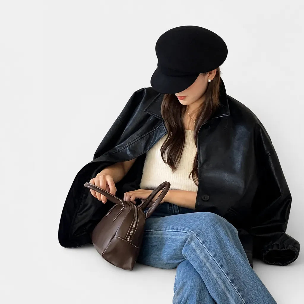 La boîte à chapeaux Casquette Gavroche pour Femme - en Laine, Style Peintre Vintage