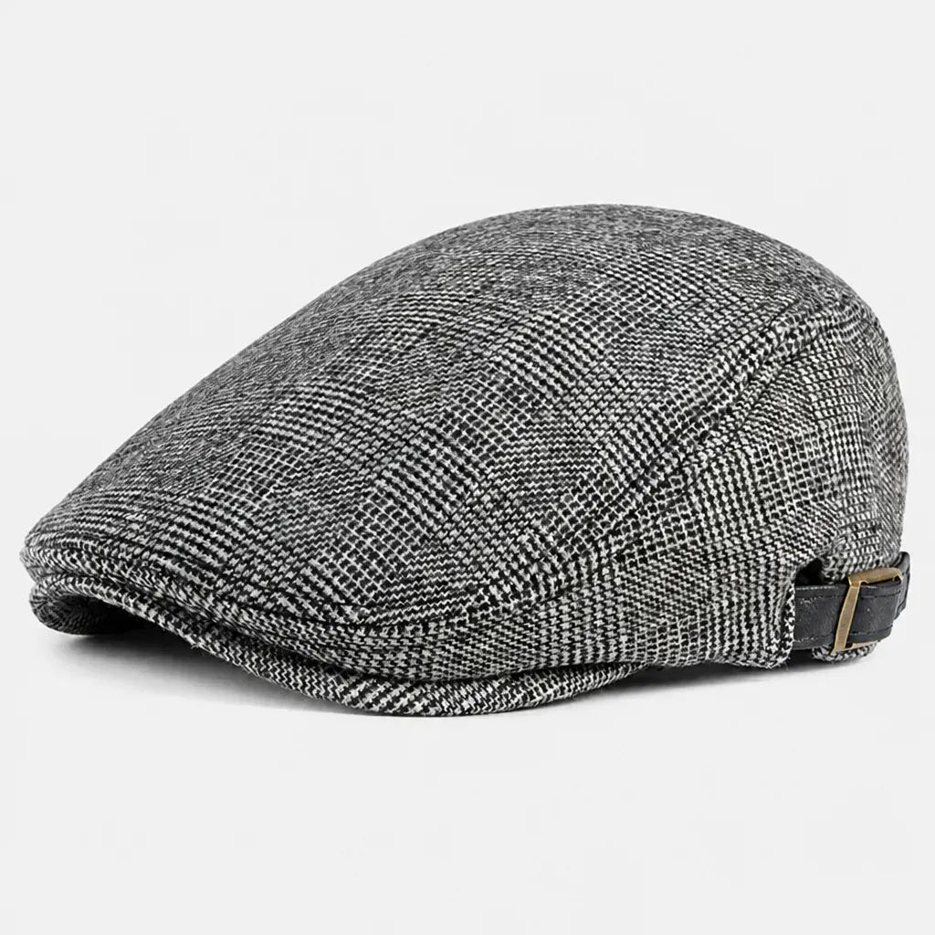 La boîte à chapeaux Casquette Irlandaise Homme - Rayee a Chevrons avec Sangle en Cuir