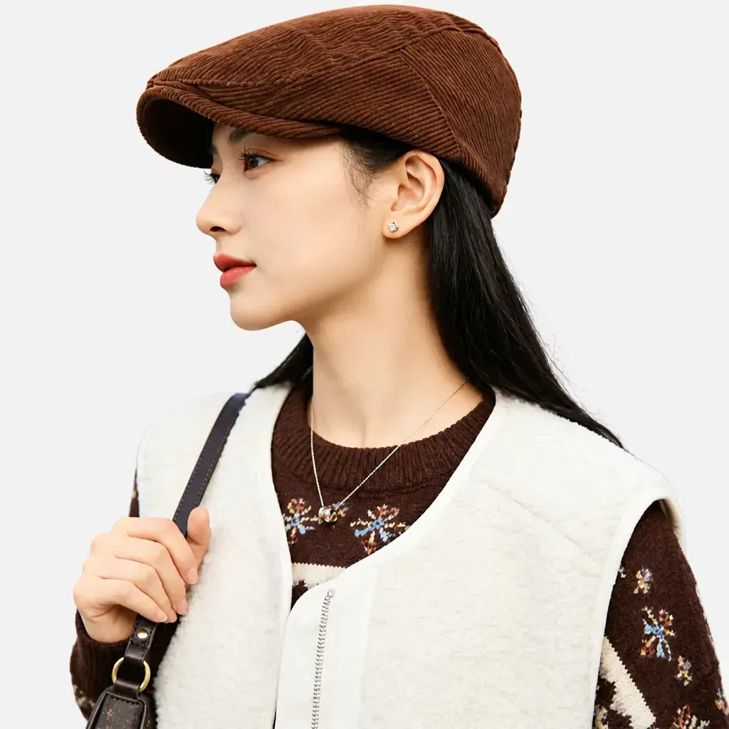 La boîte à chapeaux Casquette Irlandaise - Velours Cotele Grande Taille Ajustable