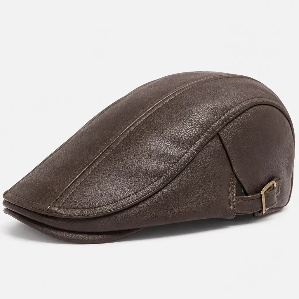 La boîte à chapeaux Casquette Simili Cuir Homme - Plate Gavroche Vintage Ajustable