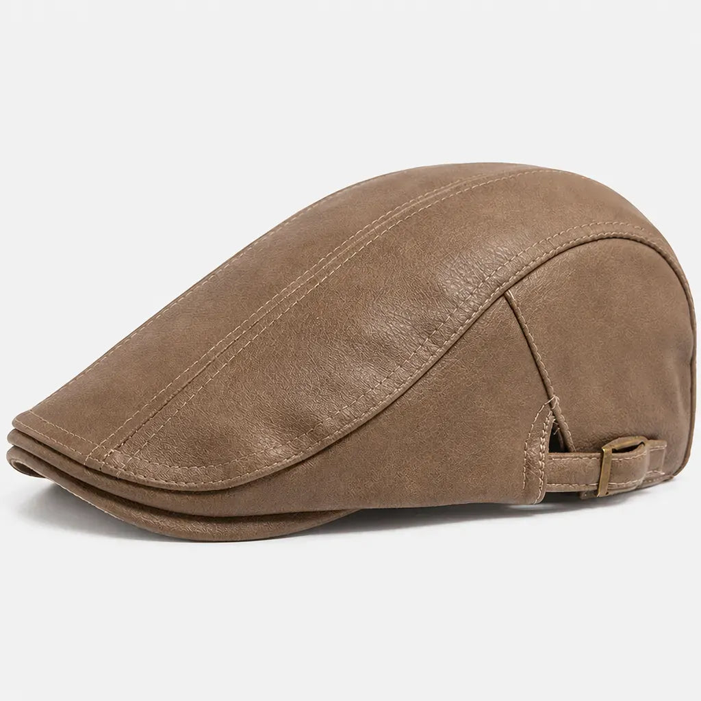 La boîte à chapeaux Casquette Simili Cuir Homme - Plate Gavroche Vintage Ajustable