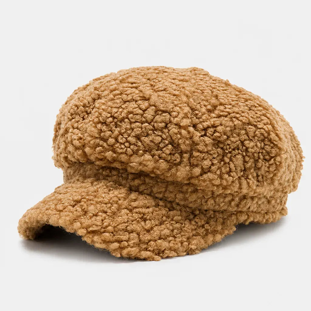 La boîte à chapeaux Chapeau Beret Femme Hiver - Octogonal Effet Laine d'Agneau Boucle