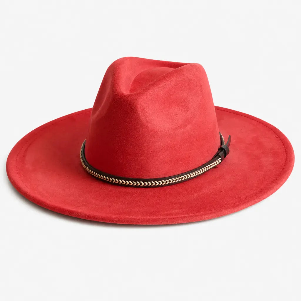 La boîte à chapeaux Chapeau Daim Homme - Vegan Large Bord Style Jazz