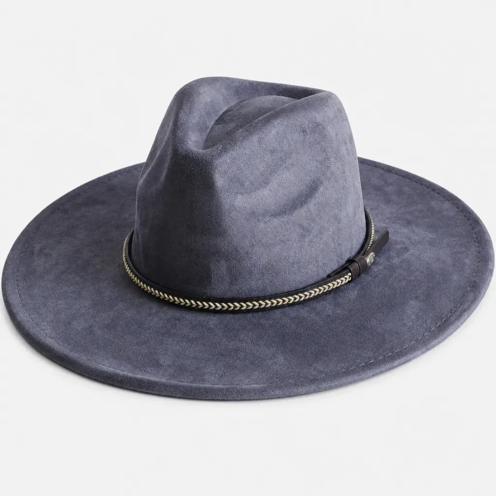 La boîte à chapeaux Chapeau Daim Homme - Vegan Large Bord Style Jazz