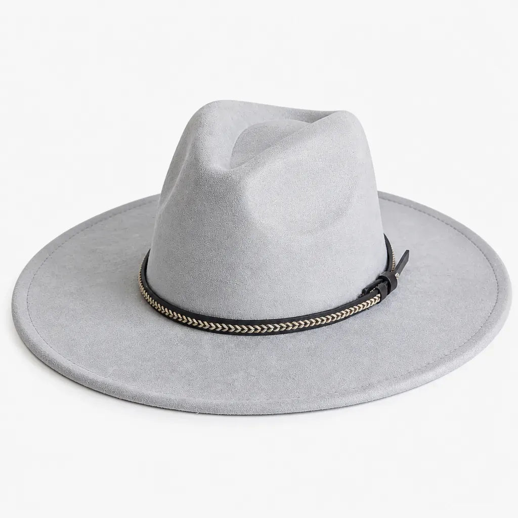 La boîte à chapeaux Chapeau Daim Homme - Vegan Large Bord Style Jazz